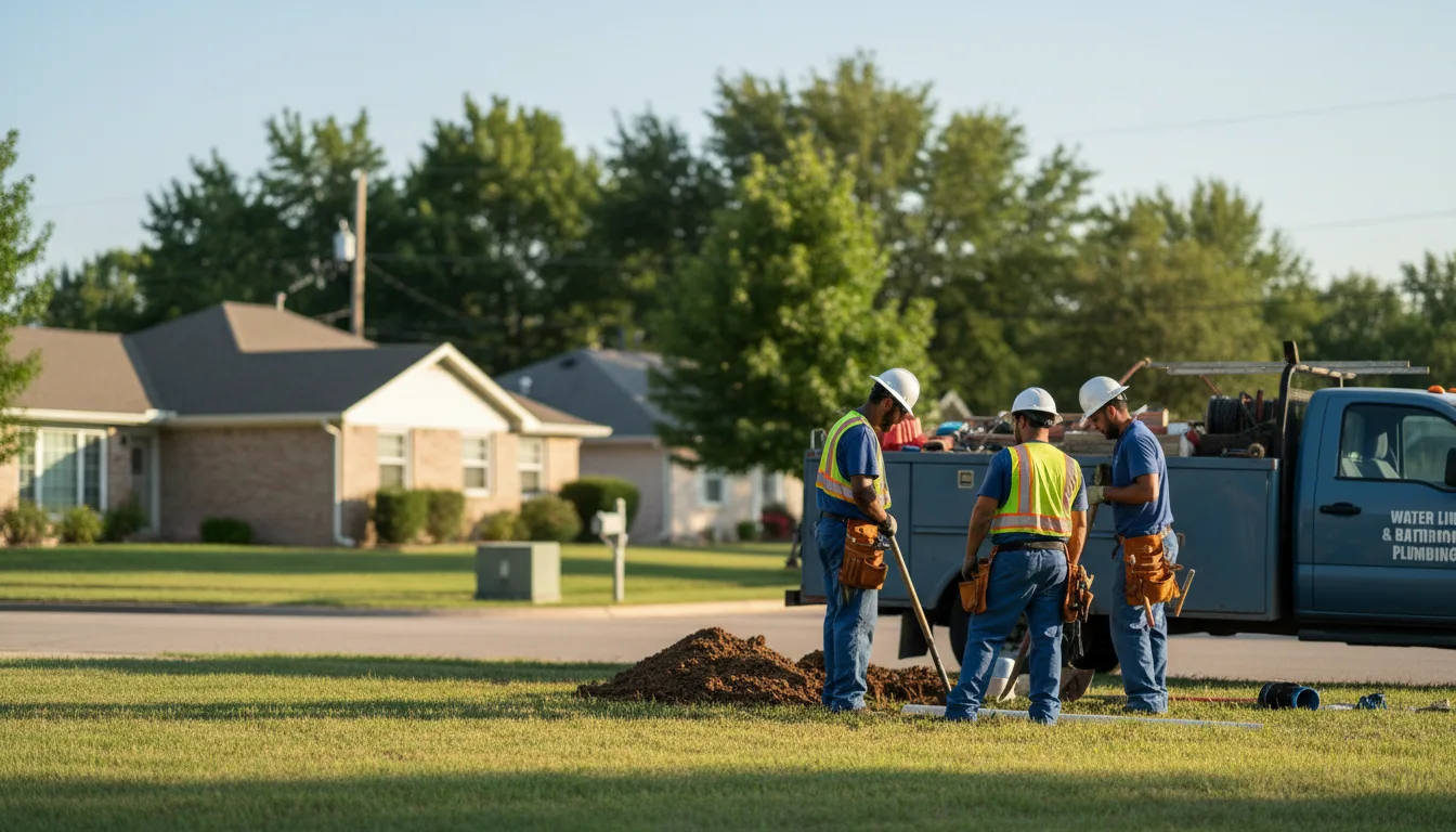 Residential water line and bathroom plumbing service in Halltown, MO